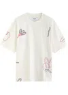 Wax London Milton Embroidered Cotton T-shirt In Ecru