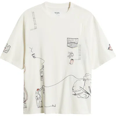Wax London Milton London Life Scribble Graphic T-shirt In White