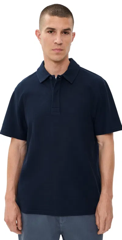 Wax London Mini Texture Shore Polo Navy In Black