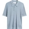 Wax London Naples Diamond Stitch Cotton & Cashmere Polo Sweater In Blue