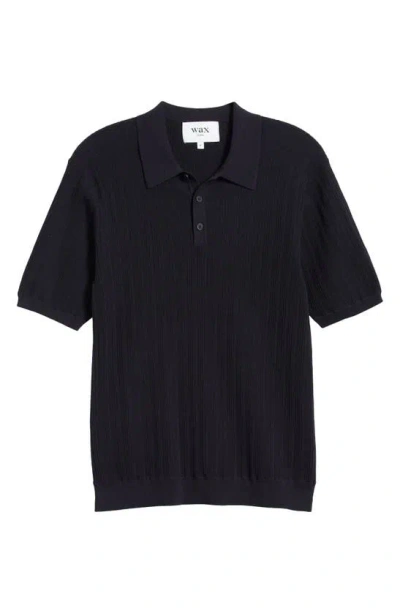 Wax London Naples Polo Sweater In Midnight