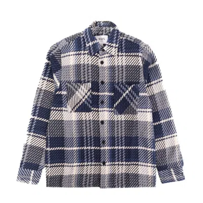 Wax London Navy And Ecru Check Multi-functional Layering Top