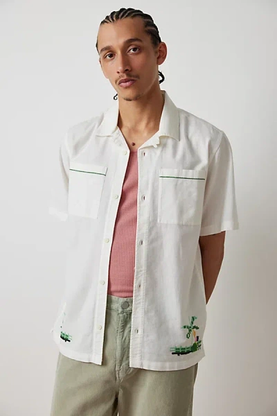 Wax London Newton Paradise Stitch Shirt Top In Ecru, Men's At Urban Outfitters