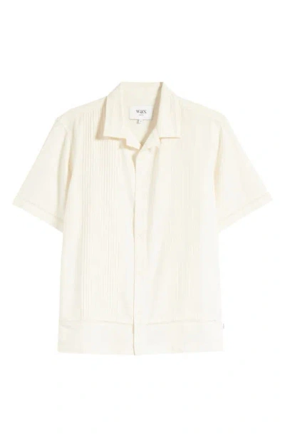 Wax London Newton Pintuck Cotton & Linen Button-up Shirt In White