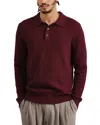 Wax London Oban Polo Sweater In Dark Bordeaux