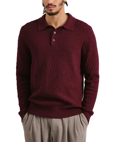 Wax London Oban Polo Sweater In Dark Bordeaux