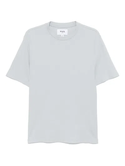 Wax London Pale Textured Organic Cotton T-shirt In Gray