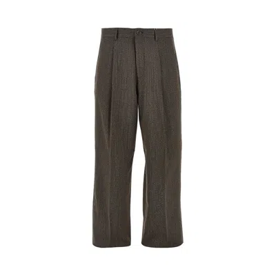 Wax London 'piper' Wool-blend Pants In Brown