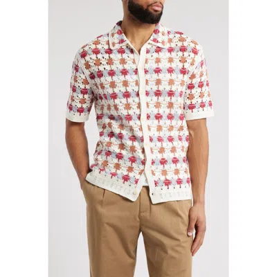 Wax London Porto Short Sleeve Cotton Blend Button-up Shirt In Multi