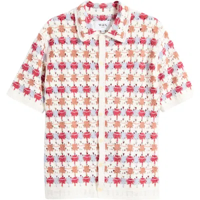 WAX LONDON WAX LONDON PORTO SHORT SLEEVE COTTON BLEND BUTTON-UP SHIRT