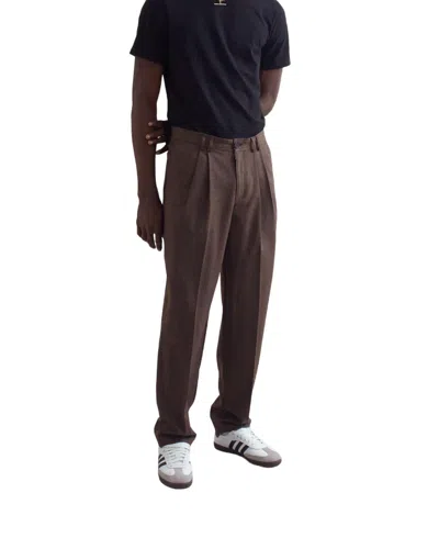 Wax London Raleigh Pleat Trouser In Brown