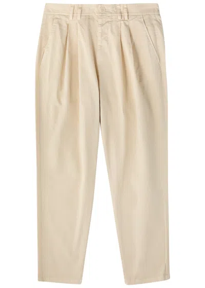 Wax London Raleigh Tapered-leg Stretch-cotton Chinos In Cream