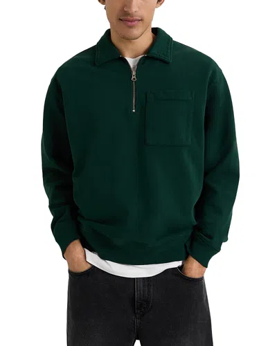 Wax London Reeve Quarter Zip Sweatshirt In Green