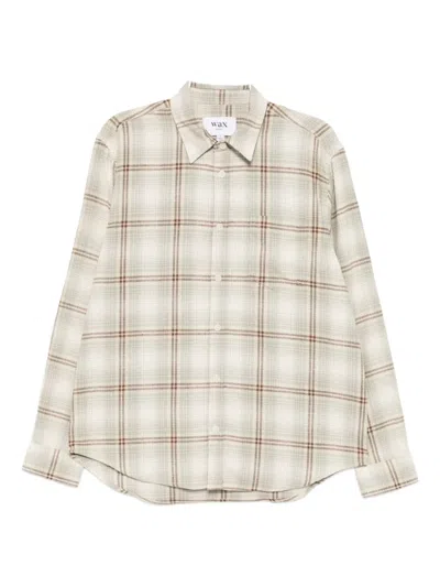 Wax London Sage And Ecru Ombre Flannel Shirt In Neutral