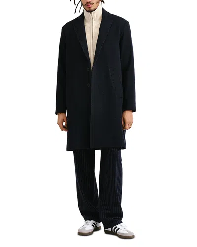 Wax London Sasso Coat In Navy