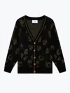 WAX LONDON SCHILL CARDIGAN IN BLACK/KHAKI