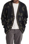 Wax London Men's Schill Cardigan In Black/khaki In Black/khaki