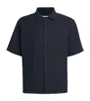 Wax London Keats Short Sleeve Cotton Seersucker Button-up Shirt