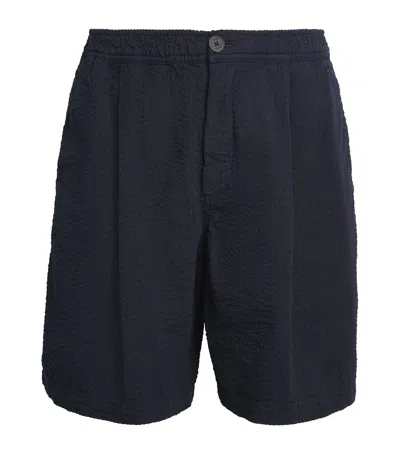 Wax London Seersucker Shorts In Black