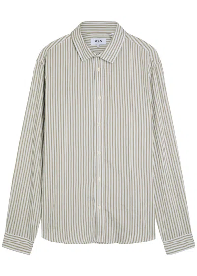 Wax London Shelly Stripe Button-up Shirt In Green