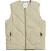 Wax London Skye Quilted Gilet Vest In Khaki