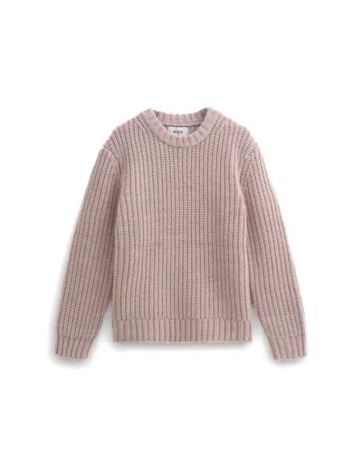 Wax London Textured Heavyweight Knit With Double-layer Ribbed Neckband In Pink