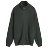 Wax London Textured Ribbed Cardigan With High Collar In Green