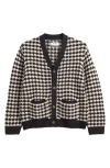 Wax London Walker Bubble Knit Wool Blend Cardigan In White