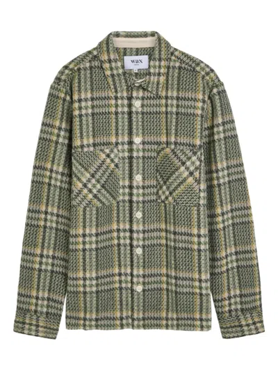 Wax London Whiting Check Pocket Jacket In Green