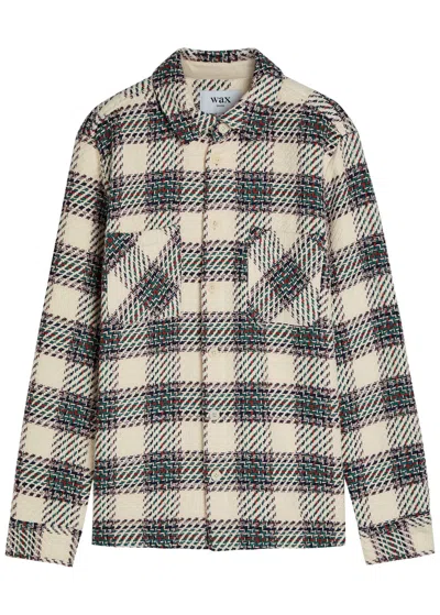 Wax London Whiting Checked Cotton-blend Overshirt In Green