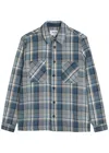 Wax London Whiting Checked Woven Overshirt In Blue