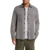 Wax London Whiting Marine Beatnik Button-up Overshirt In Black/ecru
