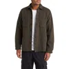 Wax London Whiting Marine Beatnik Button-up Overshirt In Black/khaki