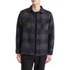 Wax London Whiting Marine Beatnik Button-up Overshirt In Black/khaki