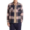 Wax London Whiting Marine Beatnik Button-up Overshirt In Navy/pink
