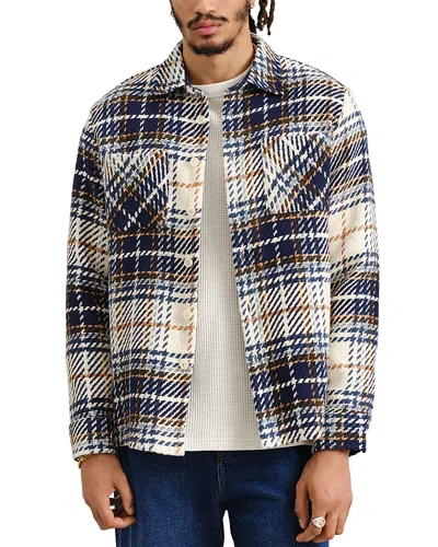 Wax London Whiting Overshirt In Navy Multi