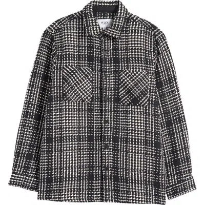 Wax London Whiting Plaid Button-up Overshirt In Black