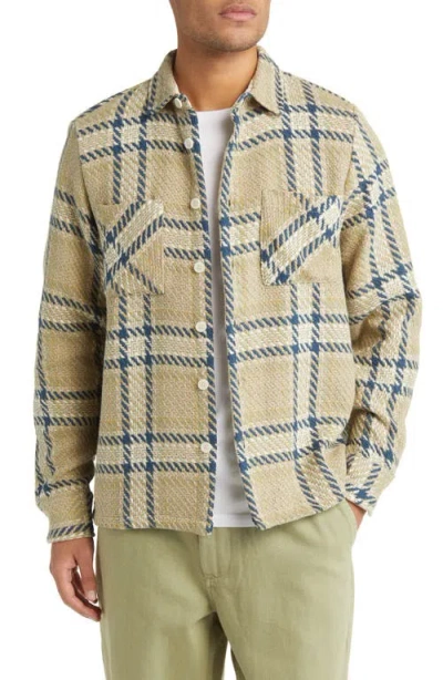 Wax London Whiting Plaid Button-up Overshirt In Neutral