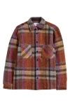 WAX LONDON WAX LONDON WHITING PLAID COTTON BLEND FLANNEL BUTTON-UP OVERSHIRT