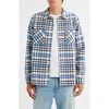 Wax London Whiting Strand Check Overshirt In Blue