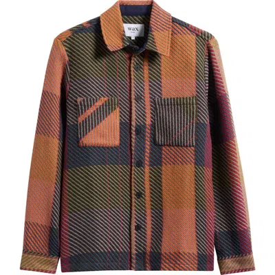 Wax London Whiting Tempo Exploded Plaid Cotton Blend Button-up Overshirt In Multi