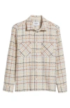 Wax London Mens Whiting Ecru And Multicolour Yard Check Overshirt In Ecru/multi