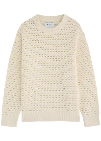 Wax London Wilde Open-knit Jumper In Cream