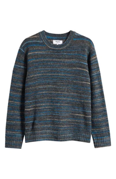 Wax London Wilde Space Dye Crewneck Sweater In Blue
