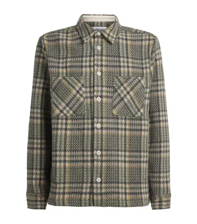 Wax London Wool-blend Check Whiting Overshirt In Multi