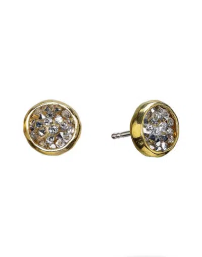 Waxing Poetic Kristal Dome Stud Earrings In Gold
