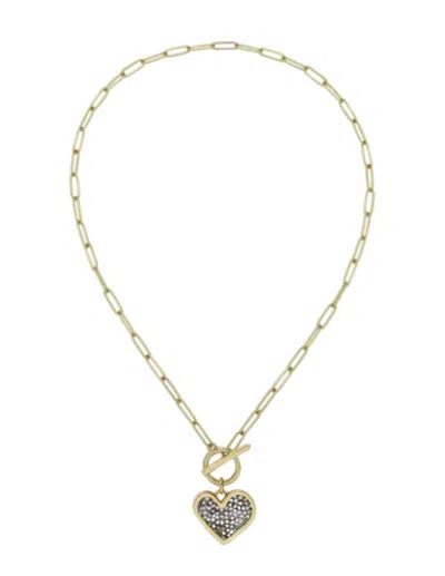 Waxing Poetic Kristal Life Abundant Heart Toggle Necklace In Gold