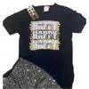 Way Down South Women's Leopard Print Happy New Year Tee In Black In Black