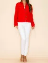 Way Sequin Heart Jacket In Red In Red
