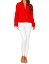 Way Sequin Heart Jacket In Red In Red